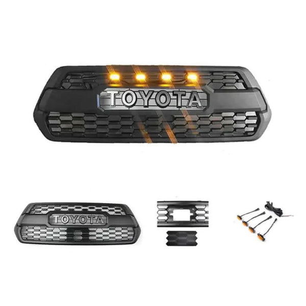 Grille for 2016 2017 2018 2019 2020 2021 2022 2023 Toyota Tacoma 3rd Gen TRD Style Front Grill Grille with Emblem and LED Lights