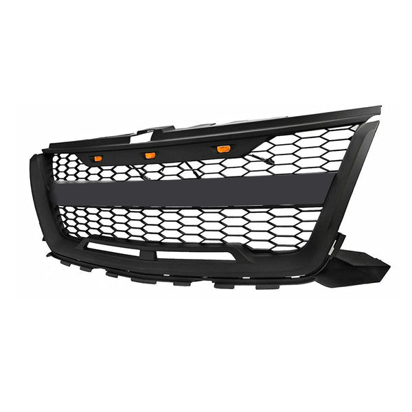 Front Grille Compatible with 2016 2017 2018 2019 2020 Chevrolet Chevy Colorado Grill with Letters and LED Lights Matte Black