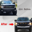 Front Grille Compatible with 2007 2008 2009 2010 2011 2012 2013 Chevy Silverado 1500 Grill With 3+2 Lights