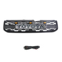 Black Front Grille Compatible with 2004 2005 Toyota RAV4 2nd Gen TRD PRO Grill with Badge & LED Lights