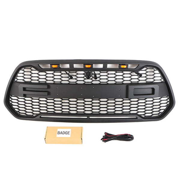 Front Grille for 2014 2015 2016 2017 2018 2019 Ford Transit (US Version) Raptor Style Grill With Letters and LED Lights