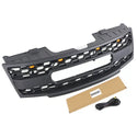 Black Front Grille Fits for 2008 2009 2010 2011 2012 Nissan Pathfinder Raptor Style Grill with Emblem and LED Lights