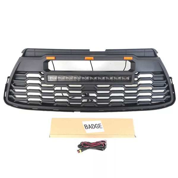 Front Grille Compatible with 2014 2015 2016 Toyota Highlander TRD PRO Grill with Emblem and Lights