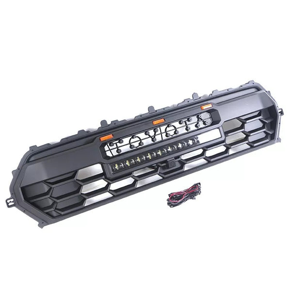 Front Grille Compatible with 2024 2025 Toyota Tacoma 4rd Gen TRD Style Front Grill Grille with Emblem and LEDs