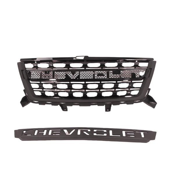 Front Grille Fit for 2015 2016 2017 2018 2019 2020 Chevrolet Colorado Black Grill with Letters