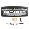 Front Grille for 2008 2009 2010 2011 2012 2013 Ford Econoline E150 E250 E350 Grill with Letters and LEDs Matte Black