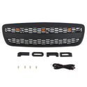 Front Grille Compatible with 1998-2011 Ford Crown Victoria Grill Matte Black with LED Lights and Letters