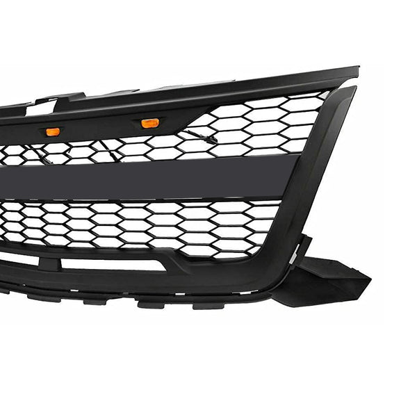 Front Grille Compatible with 2016 2017 2018 2019 2020 Chevrolet Chevy Colorado Grill with Letters and LED Lights Matte Black