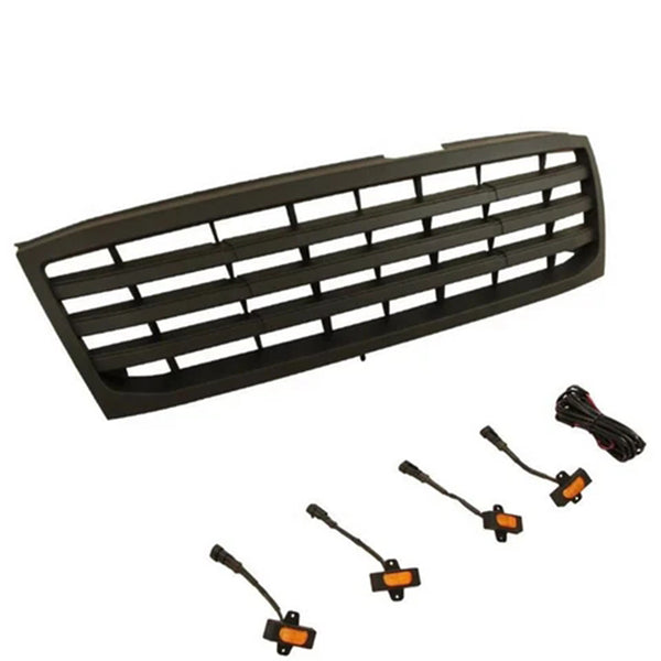 Front Grille Compatible with 1998-2006 Toyota Land Cruiser LC100 TRD Grill with Lights and Letters