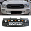 Black TRD PRO Front Grille For 1996 1997 1998 1999 2000 2001 2002 3rd Gen Toyota 4Runner Grill W/ Letters Led Lights