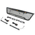 Front Grille Compatible with 2003 2004 2005 2006 2007 Ford Econoline E150 E250 E350 Grill with Letters and LEDs Matte Black