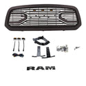 Big Horn Style Front Grille Fit For 2013 2014 2015 2016 2017 2018 Dodge RAM 1500 Grill with Letters and LED Lights