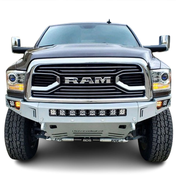 Chrome Front Grille Big Horn Style Bumper Grill for 2010-2018 Dodge Ram 2500 3500 with LED Lights and Letters