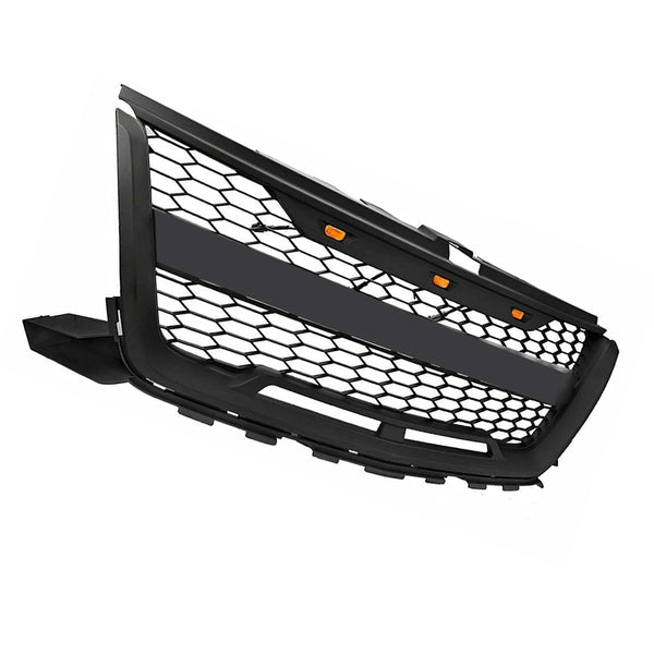 Front Grille Compatible with 2016 2017 2018 2019 2020 Chevrolet Chevy Colorado Grill with Letters and LED Lights Matte Black