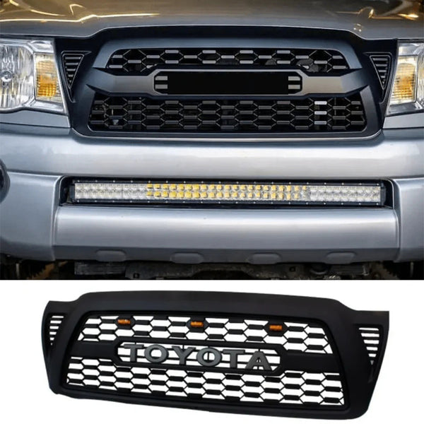 Front Grille For 2005 2006 2007 2008 2009 2010 2011 2nd Gen Toyota Tacoma TRD Pro Grill W/ Letters Led Lights