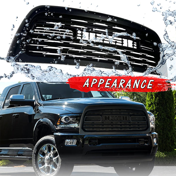 LTD Style Grille for 2013 2014 2015 2016 2017 2018 Dodge RAM 2500/3500 Limited Style Grill Matte Black with Letters