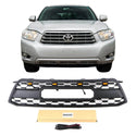 Front Grille Compatible with 2008 2009 2010 Toyota Highlander TRD PRO Grill with Emblem and Lights