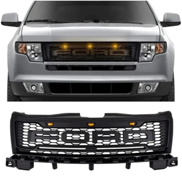 Front Grille for 2007 2008 2009 2010 2011 Ford edge Raptor Style Grill with Letters and LED Lights