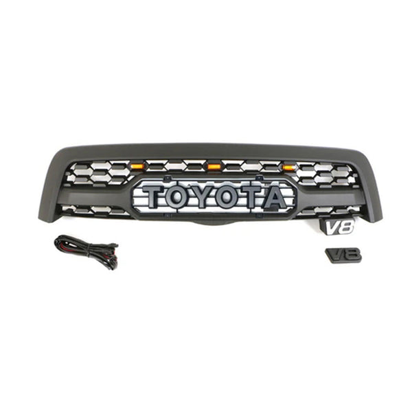 Black Front TRD Grille Fit For 2005 2006 2007 1st Gen Toyota Sequoia Grill With Emblem And Lights