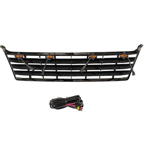 Front Grille for 1993-2002 Toyota Land Cruiser LC95 TRD Grill with Emblem and LED Lights