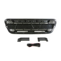 Front Grille Compatible with 2001 2002 2003 Ford Ranger Raptor Style Grill with Letters and LED Lights