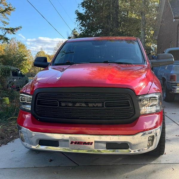 LTD Grille for 2013 2014 2015 2016 2017 2018 Dodge Ram 1500 Limited Style Grill Matte Black with Letters