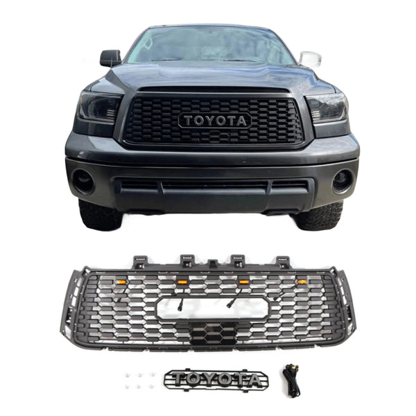 Front Grille Compatible with 2nd Gen 2010 2011 2012 2013 Toyota Tundra Front Bumper Grill Insert Black Mesh