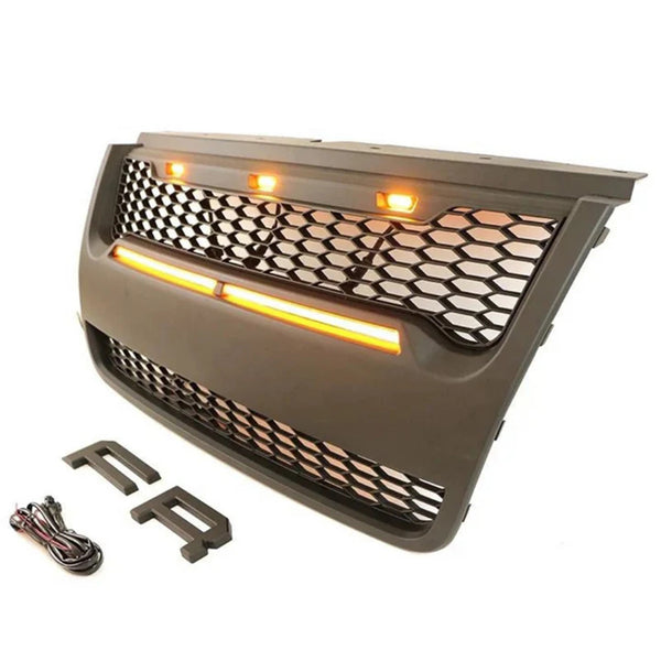 Front Grille Compatible with 2006 2007 2008 2009 2010 Raptor Style Ford Explorer/Sport Trac Models Black Grill