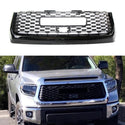 Front Grille for 2014 2015 2016 2017 2018 2019 2020 2021 Toyota Tundra Honeycomb Style Grill with Letters and Gloss Frame